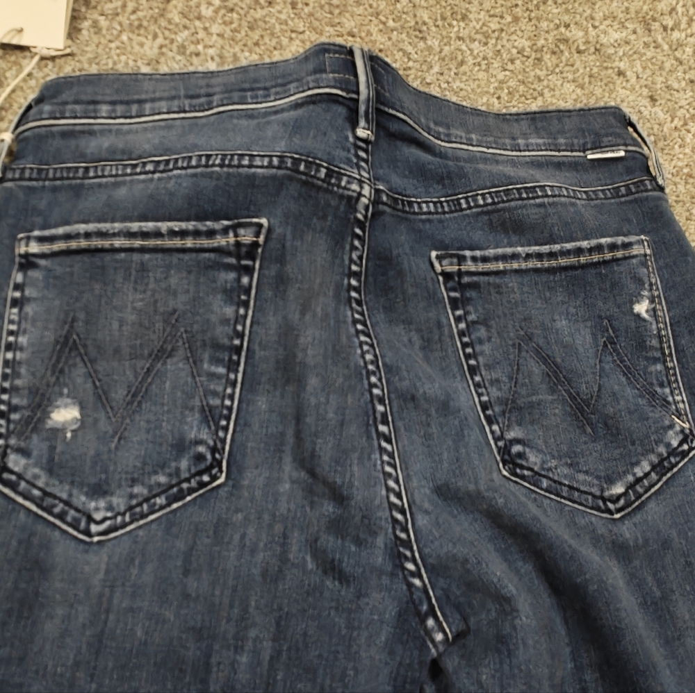 NWT Mother The Mid Rise Dazzler Ankle Fray in Weekend Warrior Sz 32